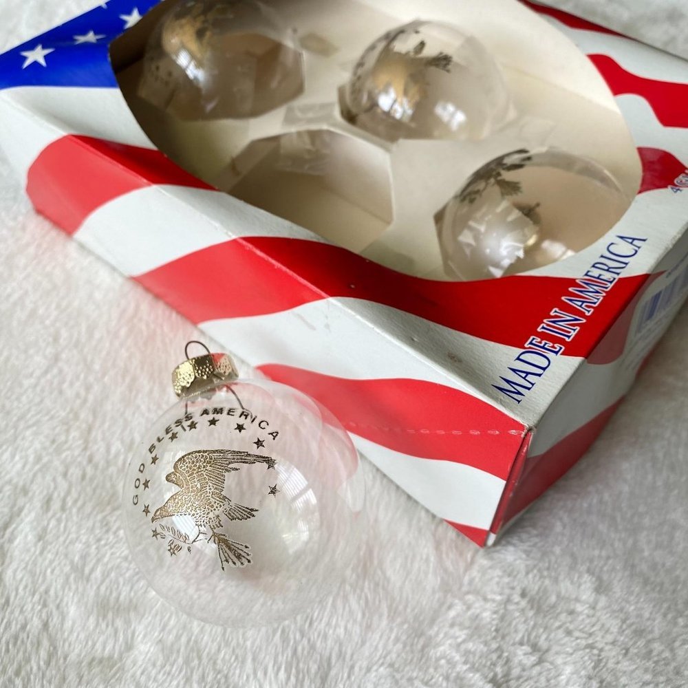vtg vintage RAUCH glass Made in American eagle ornaments Christmas holiday - Picture 4 of 13